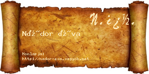 Nádor Éva névjegykártya