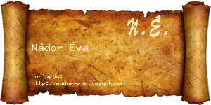 Nádor Éva névjegykártya